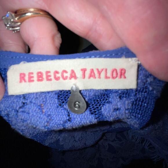 Rebecca Taylor periwinkle lace  dress 6 - Picture 5 of 6